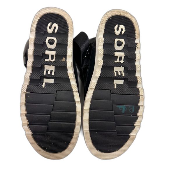 Sorel Joan of Arctic Next Strap Puff Boot Shiny Black Nylon Waterproof Sneaker - Picture 6 of 11